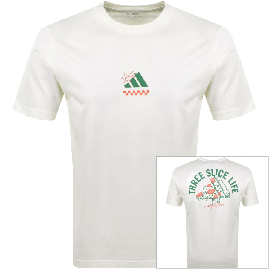 Adidas Lounge Pizza Graphic Short Sleeve T Shirt White S Man